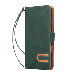 Leather U - Shaped Lanyard Wallet Phone Case with Shockproof Wrist Flip Cover and Card Slots - Find X6 Pro 5G (Green)