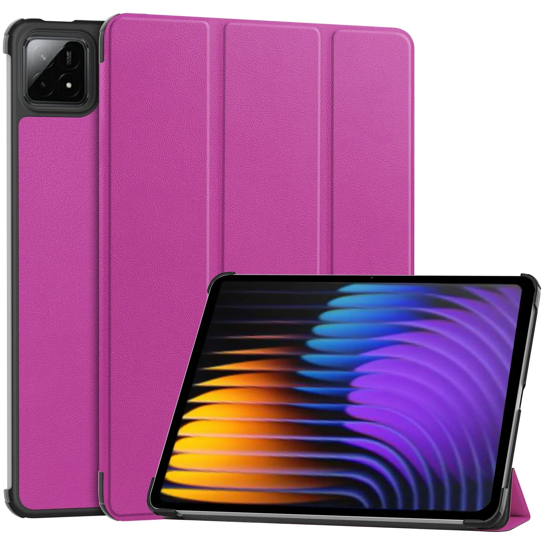 Elegant Tri-Fold Magnetic PU Leather Tablet Stand Cover