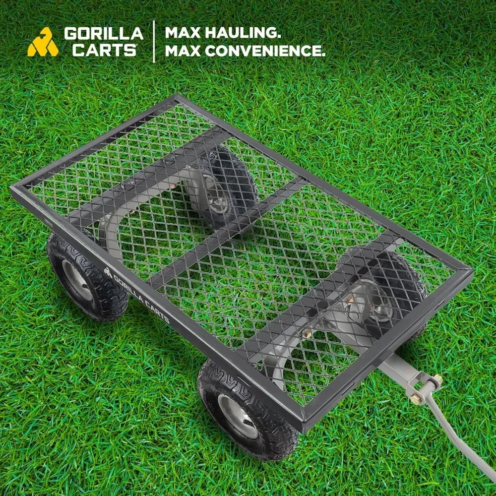 Steel Utility Cart Garden Wagon w/Handle & Removable Sides Up to 800lb 43.8"D x 21.25"W x 21.5"H