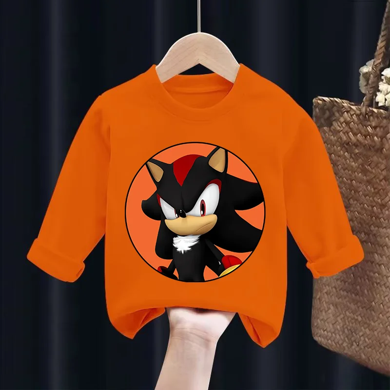 thumbnail image 1 of Camisetas estampadas de Sonics, cuello redondo, mangas largas, figuras de anime para niños, camisetas para niños, ropa de moda para niños y niñas con estampados, 1 of 5