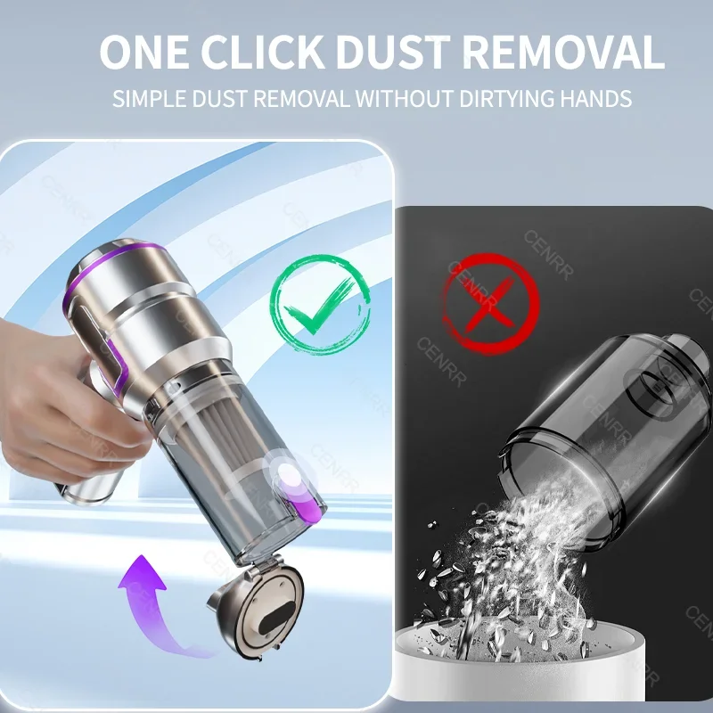 Mini Car Vacuum Cleaner 998000PA Cordless Powerful for Home Handheld Blower Car Cleaner Portable Car Vacuum Cleaner 2