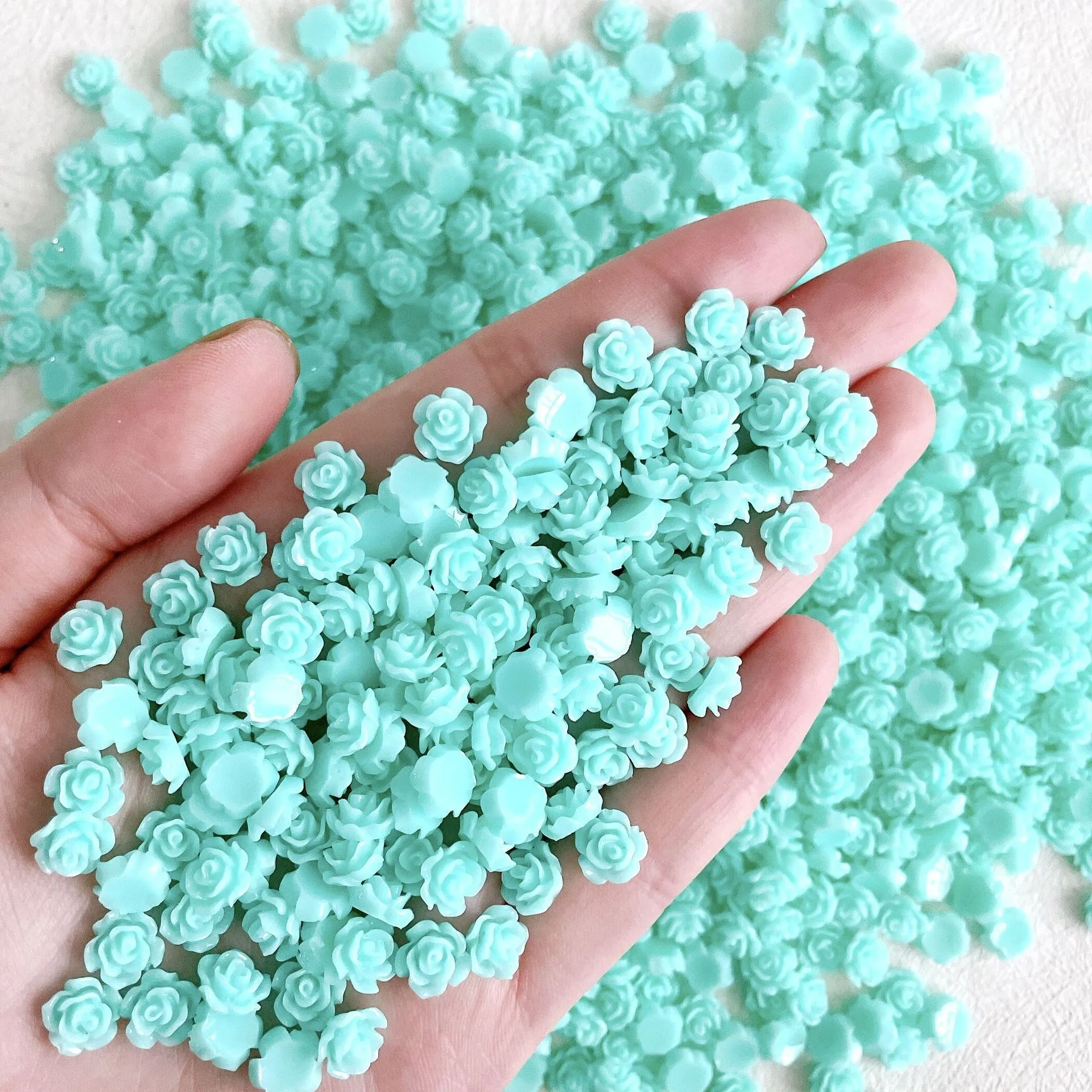 30PCS 8MM 3D Acrylic Flower Nail Art Charms Accessories Makaron Rose Design For Nails Deoration Manicure Supplies Materials Part 2