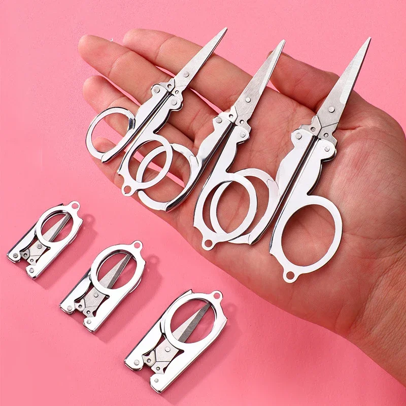 Embroidery Scissor Thread Tailor Scissors Sharp Blade Emergency Mini Foldable Folding Scissors Pocket Travel Small Crafts Travel