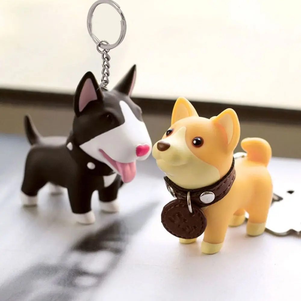 Anime Craft Doll Bull Figure Terrier Holder regalo per accessori per auto portachiavi cane portachiavi dipinto a mano