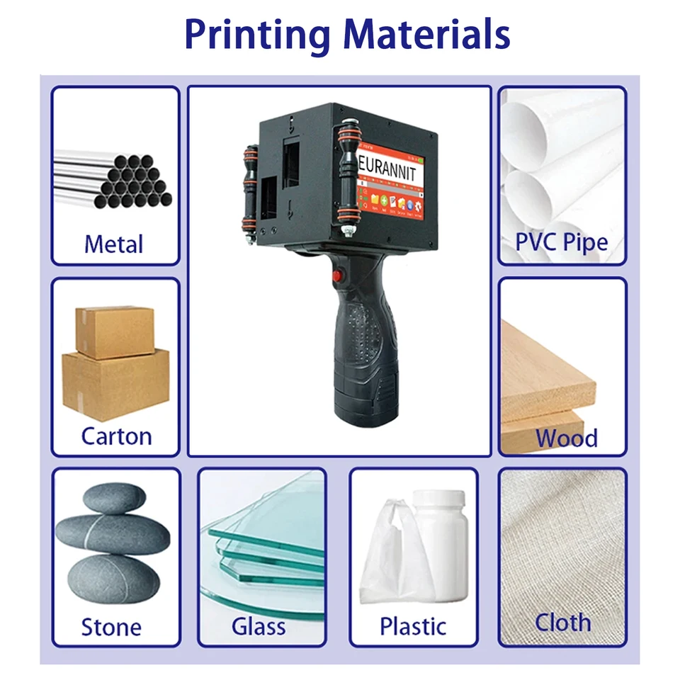 Phezer 12.7/25.4mm Label Printer Handheld Inkjet Printer QR Bar Batch