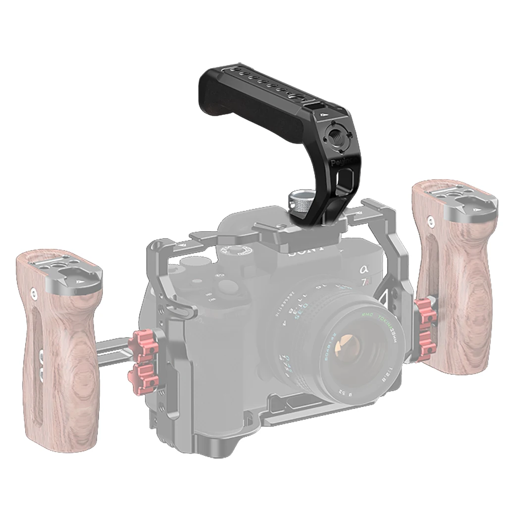 Camera Top Handle Handgrip 3/8 Arri Locating Hole Cold Shoe Mount Monitor Mic Nikon Canon Sony DSLR Camera Cage Rig camera handle grip,camera handle