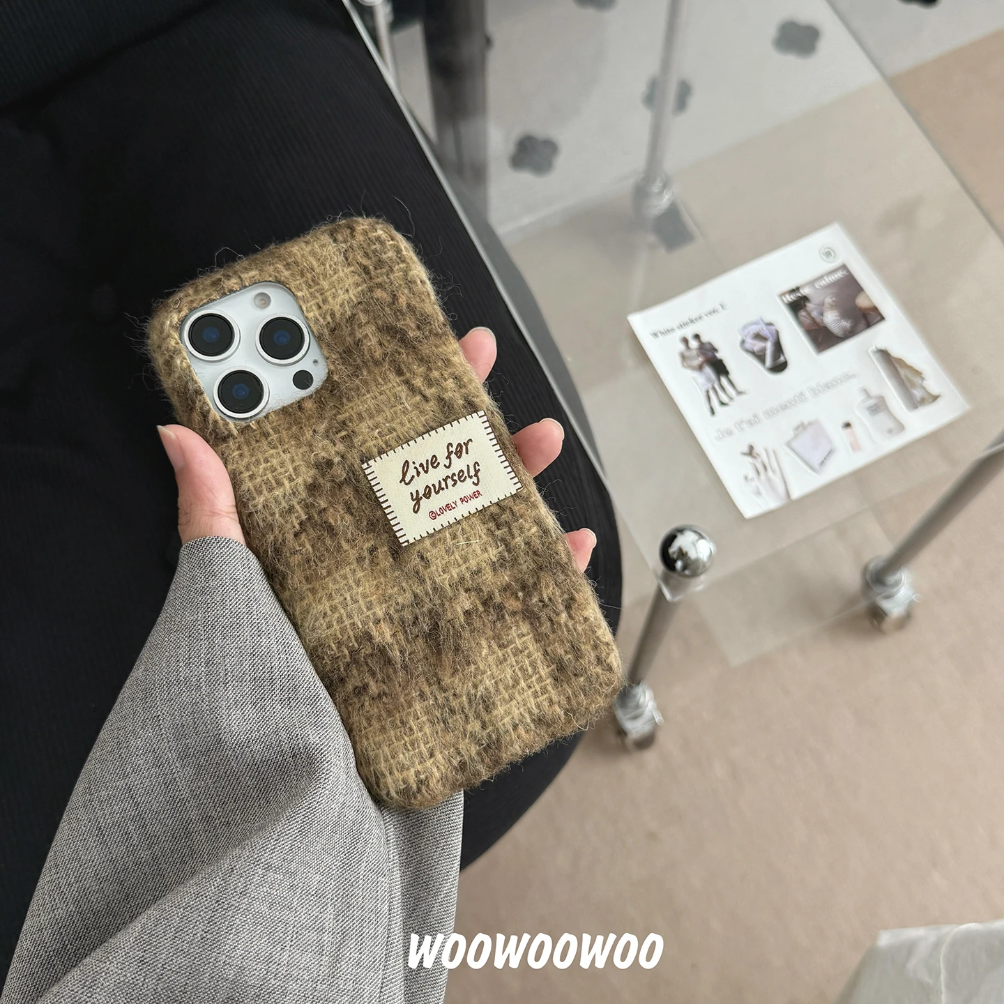New Fashion Phone Case Line For iphone 16 15 14 13 Pro Max Stylish Shockproof Bumper Cover Funda Cover Soft Fuzzy Cute