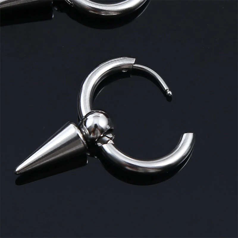 Stainless Steel Earrings 1 Pairs Fashion Punk Gothic Stainless Steel Drop Earrings Studs for Women Men Gothic Street Pop Hip Hop Rock Ear Jewelry Gift