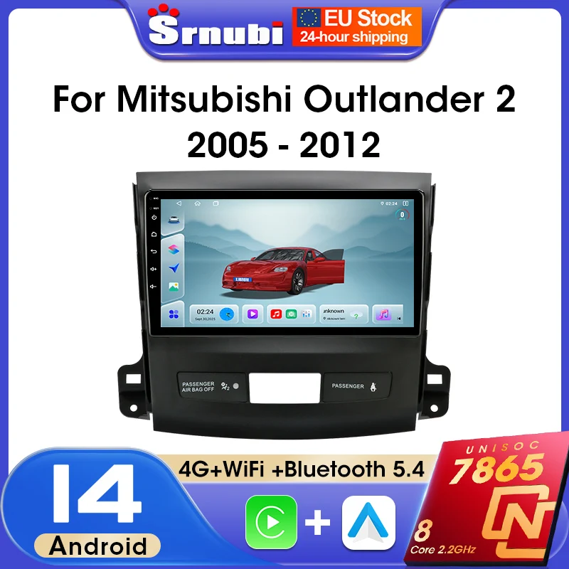 Srnubi Android Head Unit CarPlay Android Auto für Mitsubishi Outlander xl 2 2005-2012 Citroen C-Crosser Peugeot 4007 2007-2013