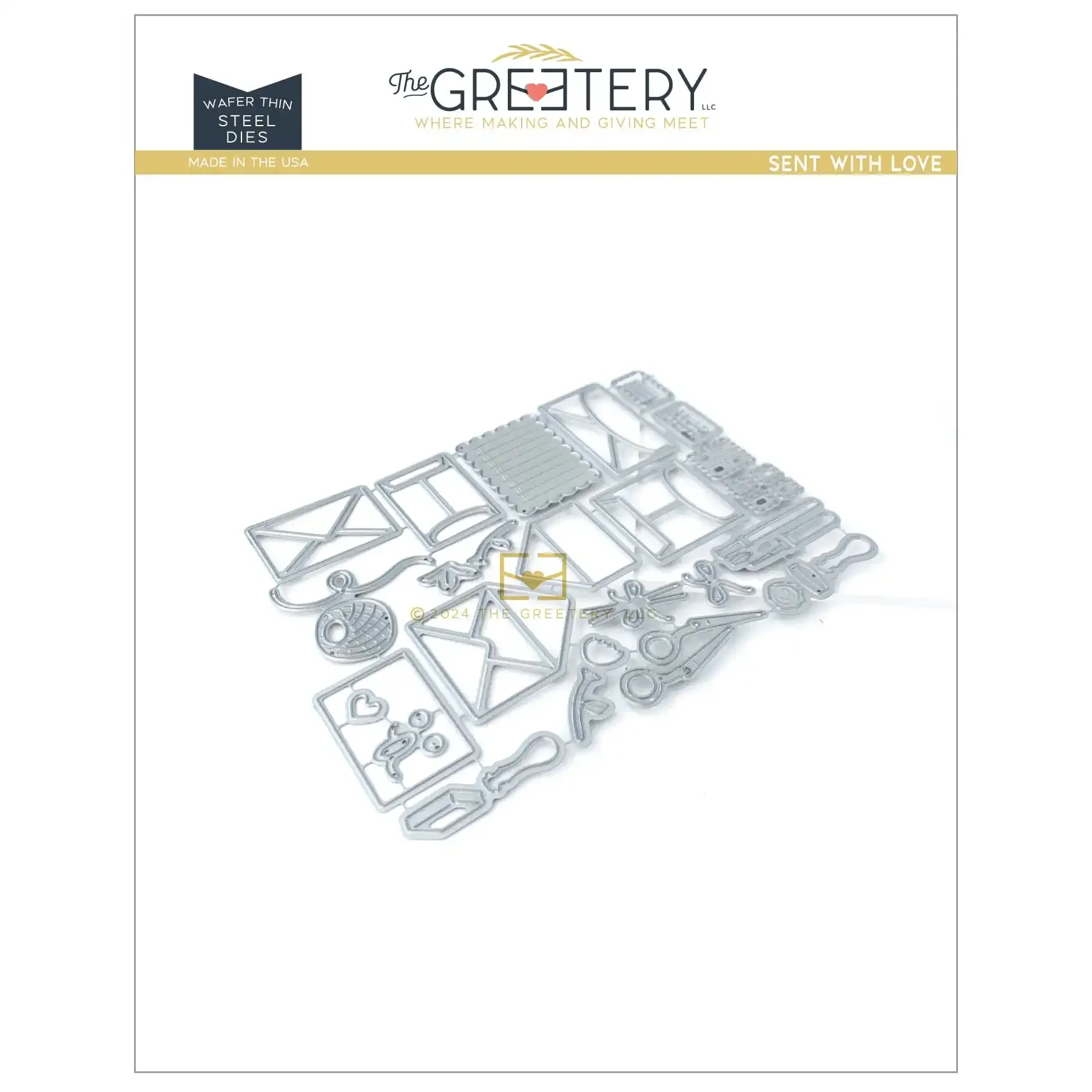 

Sent With Love Die New Arrival 2024 DIY Molds Scrapbooking Paper Making Cuts Crafts Template Handmade Decoration