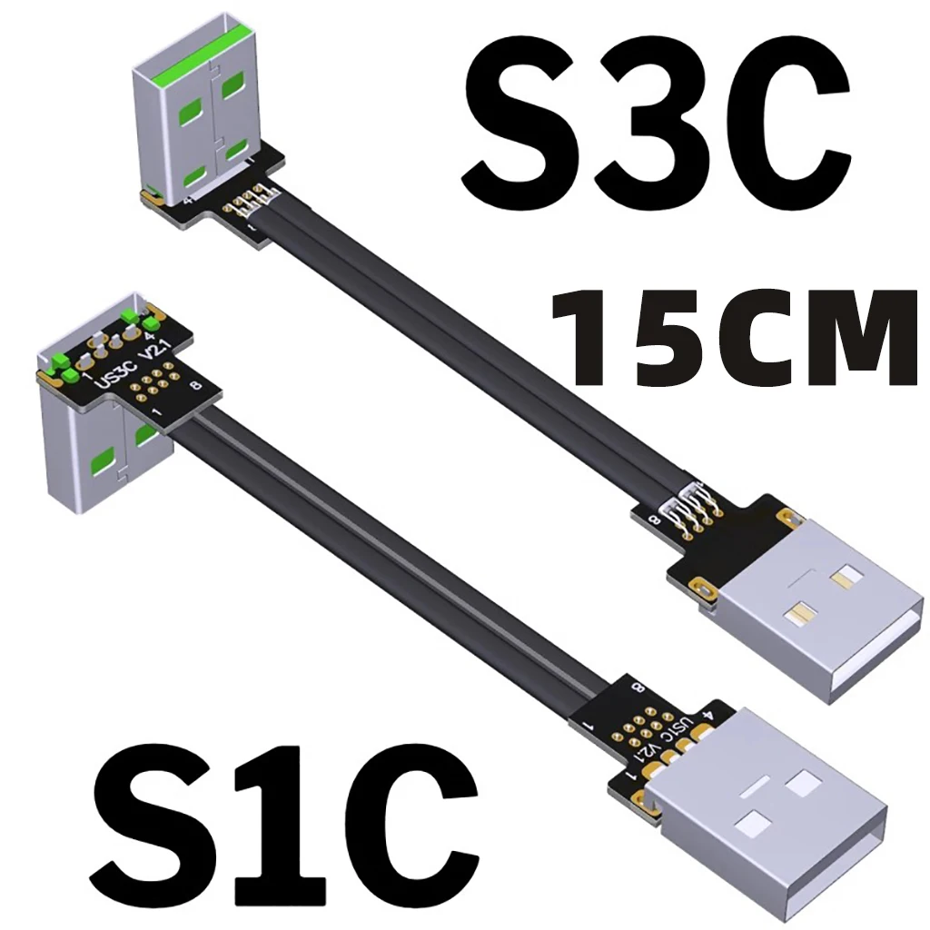 

Кабель-удлинитель с разъемами USB 2,0 типа A и типа A/Type C/Micro-B с углом 90 °