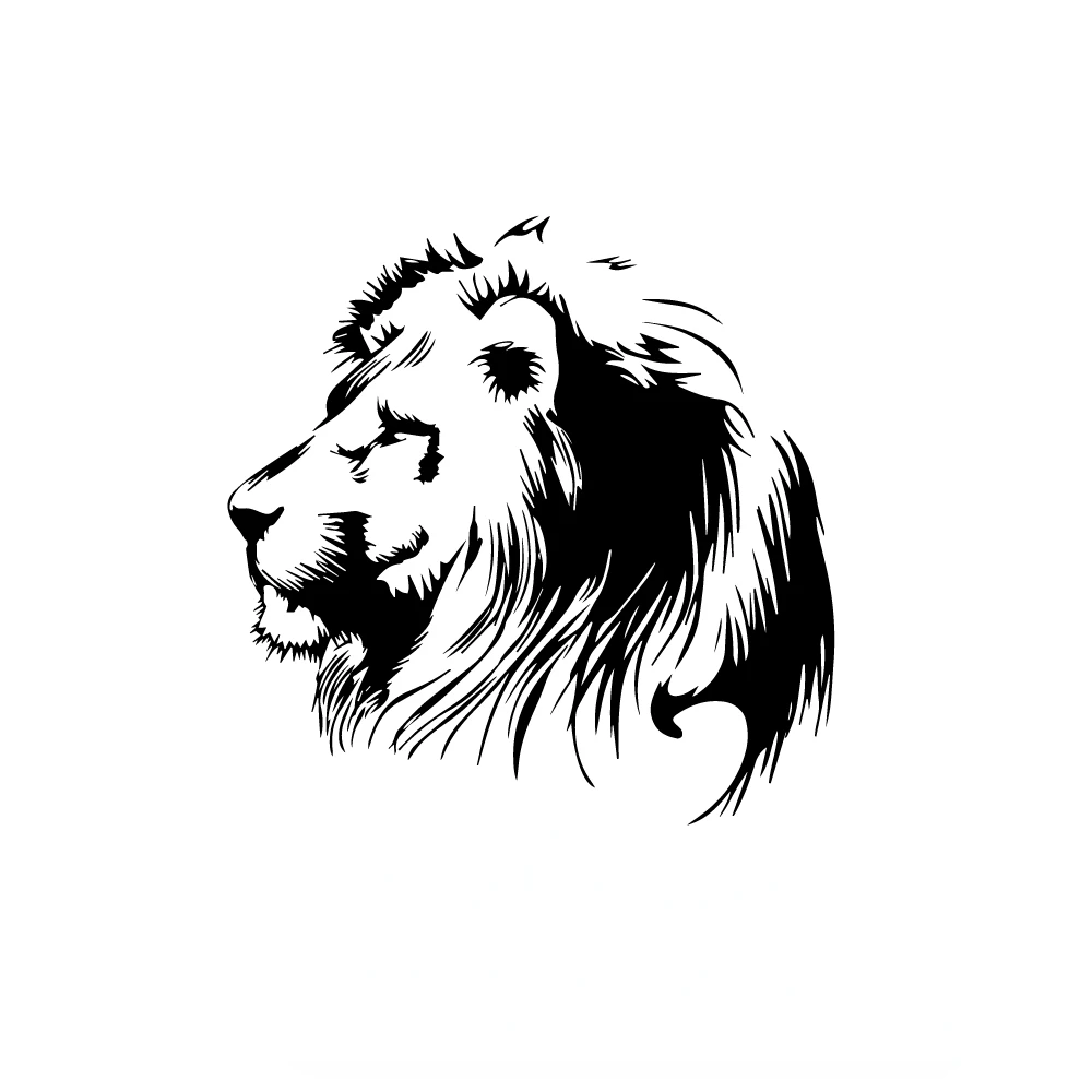 JMM Industries Lion Watercolor Decal Sticker - Geometric Pattern 4-Inch Premium Vinyl