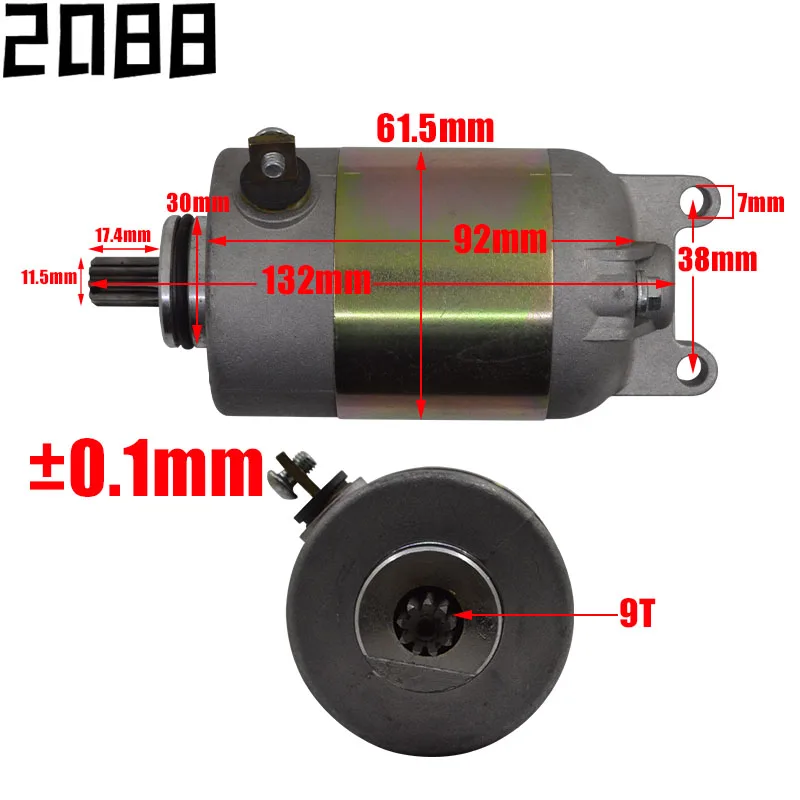 2088 Motorcycle Engine Electric Starter Motor For Yamaha ZY125 ZY 125 125cc Engine Spare Parts