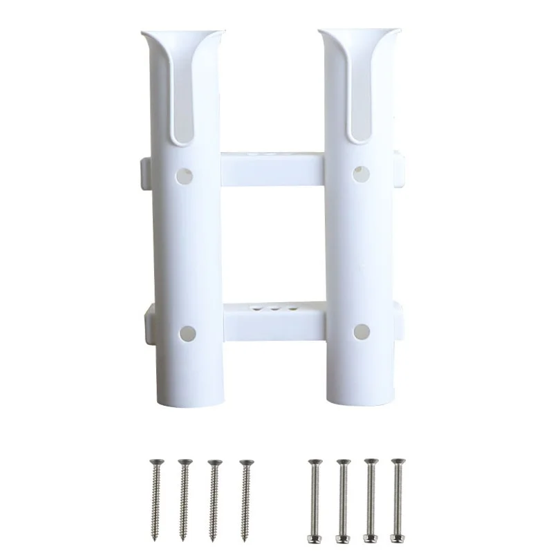 1 Pieces Plastic Rod Pole Holder Two Tube White Black Fishing Boat Marine Yacht Hardware Fishing Pole Rod Holders For Boats