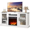 Fireplace TV Stand for 65" TVs, Entertainment Center with 18 Inch Electric Fireplace, TV Console with Open Shelves 3