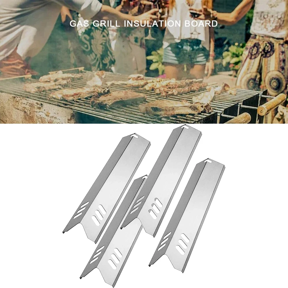 4Pcs Stainless Steel Heat Plate Burner Cover Heat Tents For BBQ Gas Grill Bar Outdoor BBQ Tools Barbecue Replacement Parts