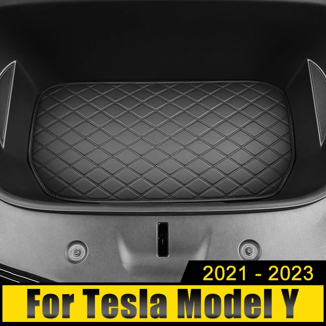 Für Tesla Modell y Leder Auto vorne Aufbewahrung sbox Pad hinten Kofferraum  matte wasserdichte Pad Schutz folie Kofferraum ablage Matte