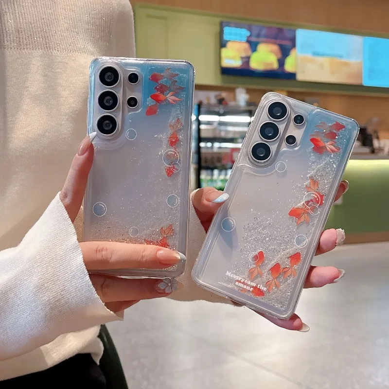 3D Goldfish Bling Liquid Quicksand Shockproof Phone Case