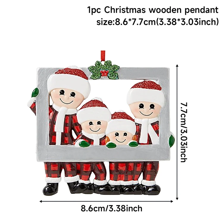 thumbnail image 1 of Decoración navideña 2023 para el hogar DIY personalizado familia Papá Noel árbol de Navidad adornos colgantes colgante regalo de Año Nuevo Navidad, 1 of 5