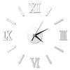 3D DIY Wall Clock Modern Frameless Large Mirror Surface Effect Wall Clock for Home Living Room Bedroom Decoration (Silver) 6