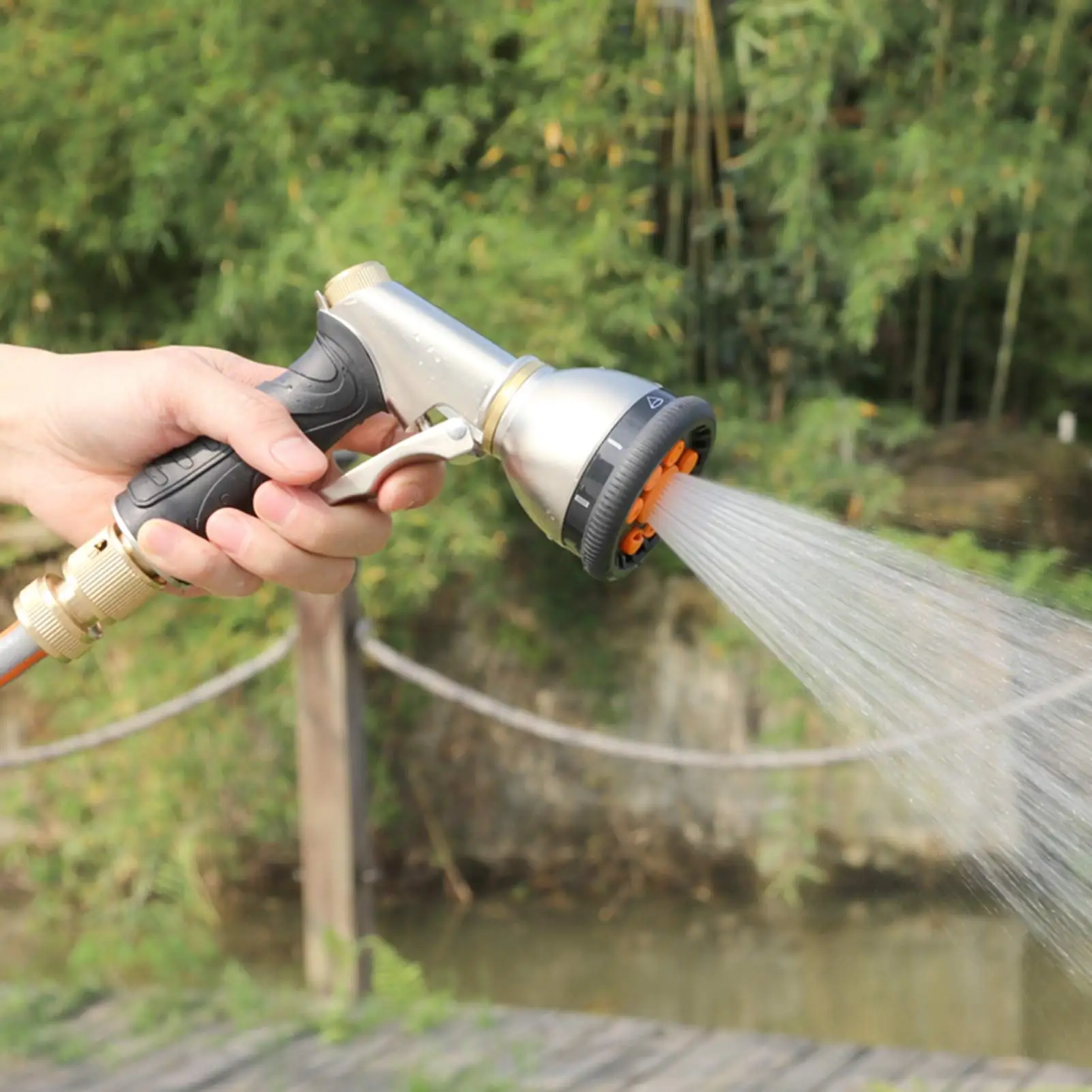 Adjustable Garden Water Gun ,Heavy Duty High Pressure Water Spray Nozzles For Garden Lawn Hose with 9 Spray Patterns 5