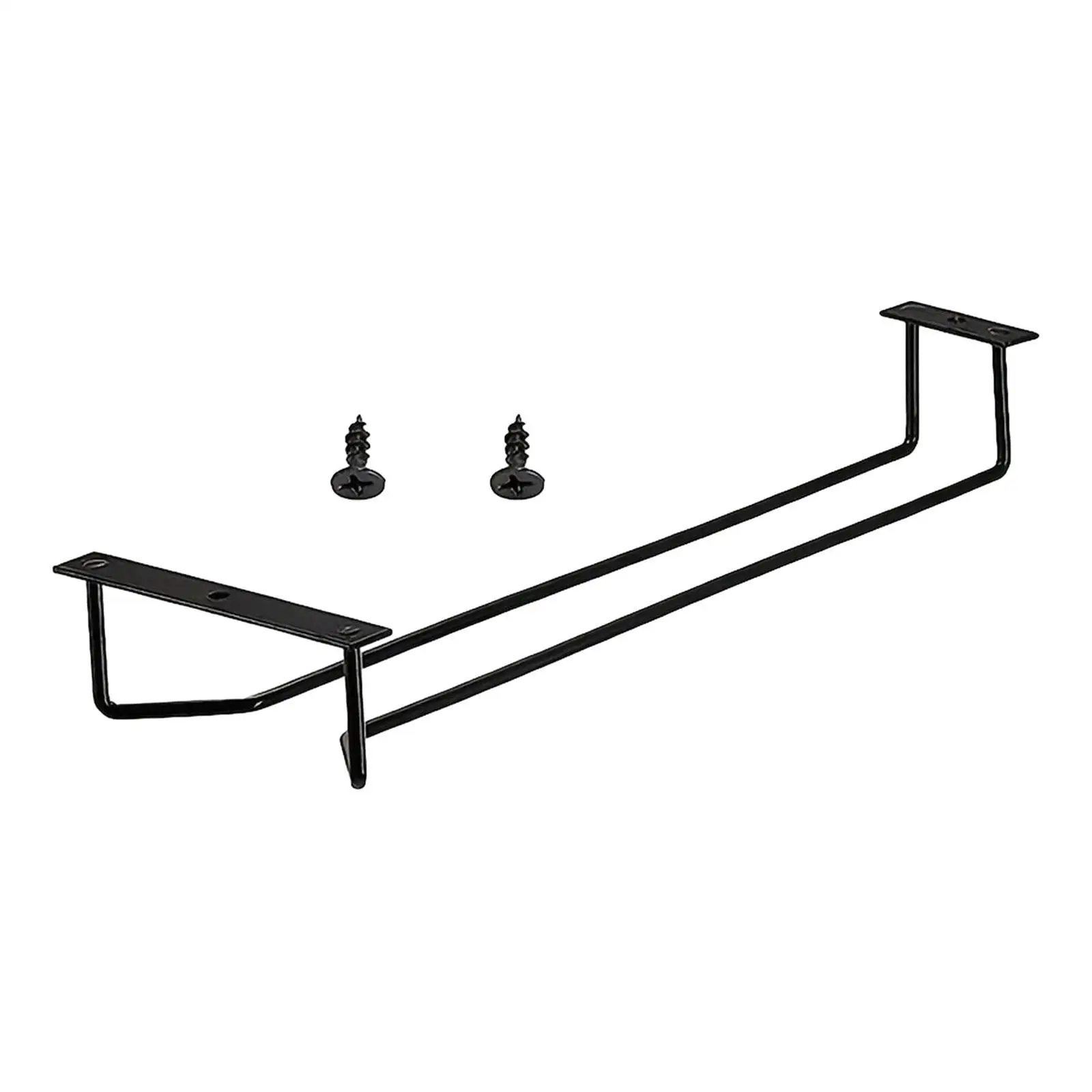 under Cabinet Wine Glass Holder Iron Stemware Shelf Sturdy Single Rail Glassware Drying Hanger for Kitchen Home Storage Cabinet 3