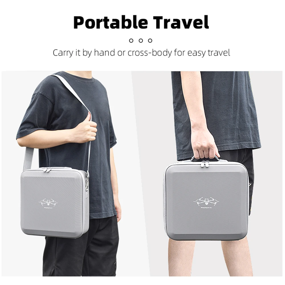 Handheld Carrying Box PU Protective Bag for DJI Air 3/Air 3S Drone Accessories Waterproof Storage Bag with Shoulder Strap