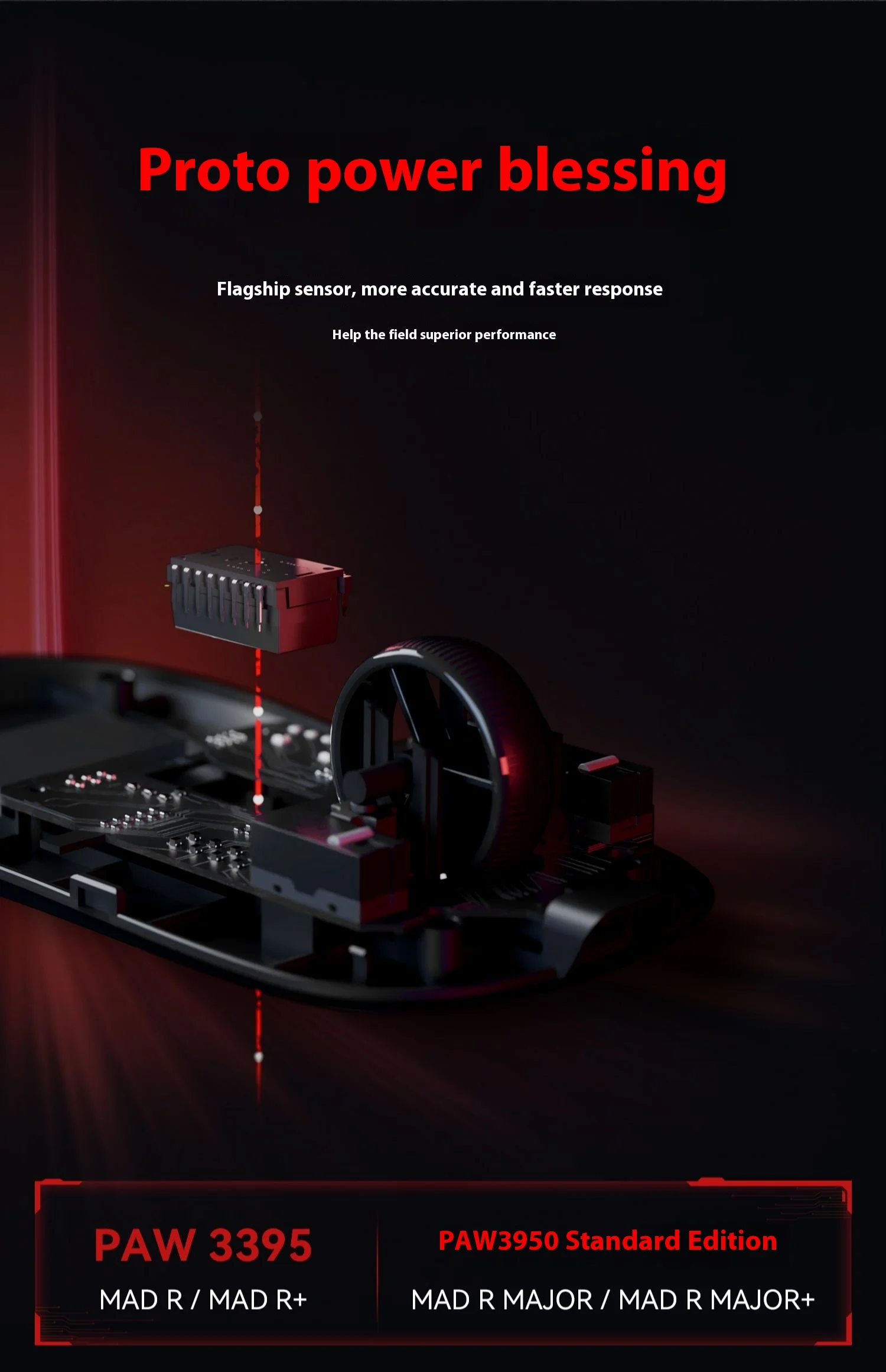 VXE MAD R/R MAJOR Gaming Mouse Paw3395/3950 2.4g Wireless E-Sports FPS 8k Low Latency Light Weight