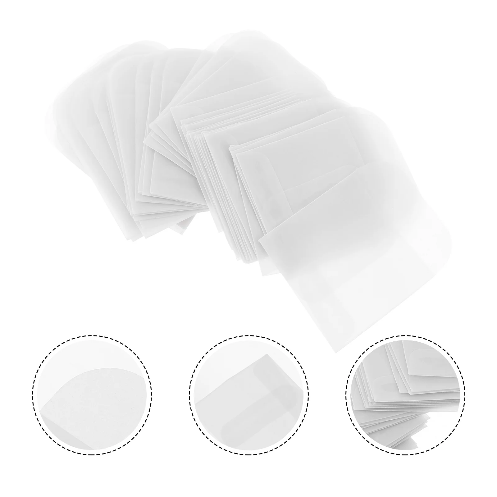 

50 Pcs Necklace Jewelry Envelope Bag Small Envelopes Pouches Cellophane Ring Gift Bags Coin Packaging White Parts