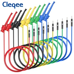 10-Piece Test Hook Clip Set with 26AWG Silicone Jumper Cables for Breadboards and Analyzers (Male to Hook Wire)
