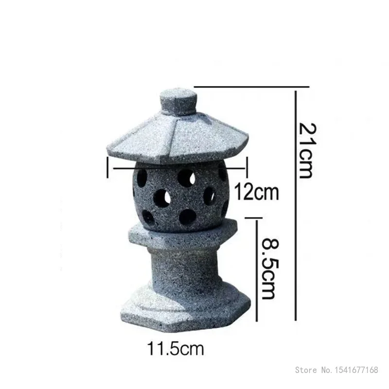Japanese-style Ceramic Imitation Stone Lamp, Imitation Marble, Red Clay, Creative Decoration Products, Courtyard, 1Pc