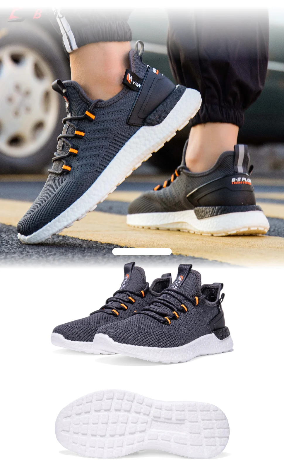 Baasploa Design Men Outdoor Shoes Soft Casual Sneakers Male Jogging Shoes High Quality Breathable Running Shoes for Men Boost