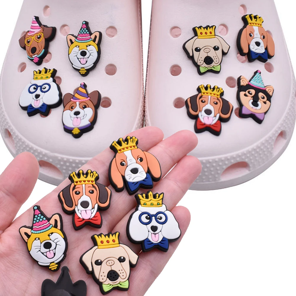 

Hot Sale 1pcs PVC Dog Accessories for Crocs Charms Men Badge Women Clogs Buckle Kids Pins Shoes Decoration Jeans Wristbands