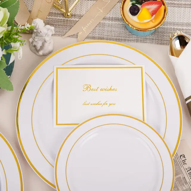 350-Piece Gold Dinnerware Set – Party Collection