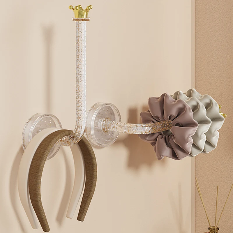 Crown Wall-mounted Hat Holder Multi-purpose Hair Rope Jewelry Necklace Bracelet Organizer Stand Rack Key Hanger Storage Hooks