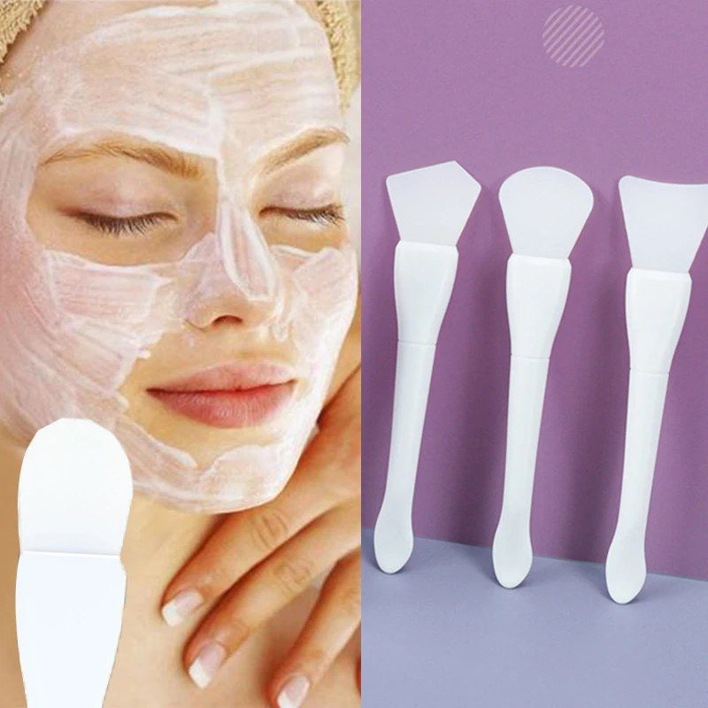 

Мягкая Двухсторонняя щетка для лица, инструмент для нанесения грязевой пленки, силиконовая щетка, маска для лица с ложкой, приятная для кожи маска, щетка
