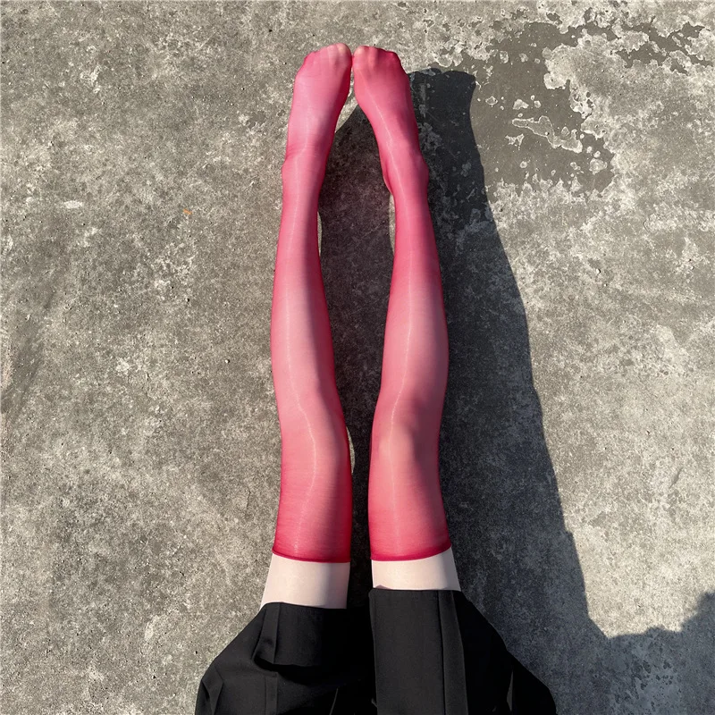 

Sexy Sheer Thin Glossy Blingbling Hottie Knee-High Stockings Silky Hot Attraction Multicolored Shiny Long Thigh High Sock