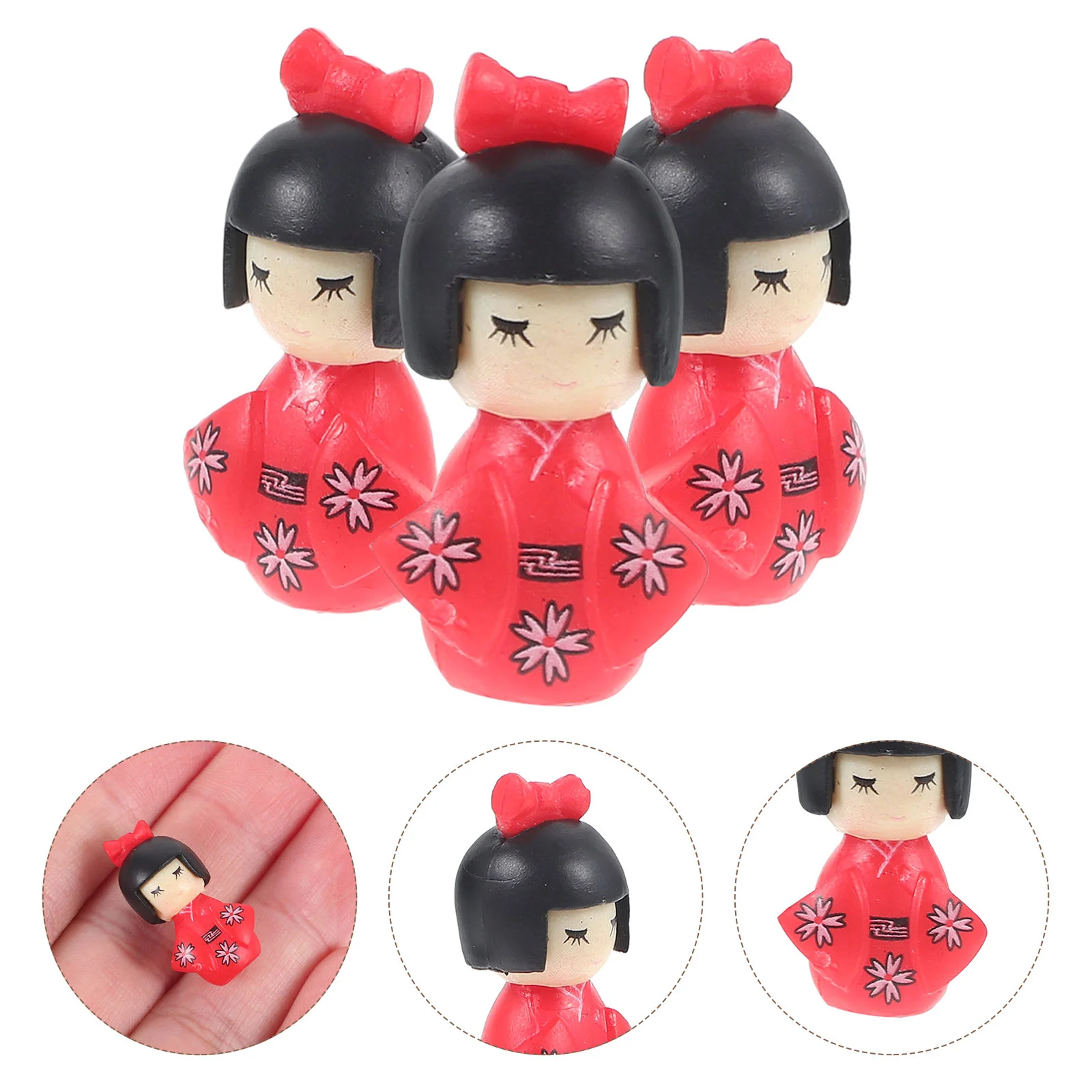 

Mini Japanese Kimono Dolls Geisha Figurines Miniature Floral Kimono Toy Plastic Folk Doll Oriental Kabuki Statues Home