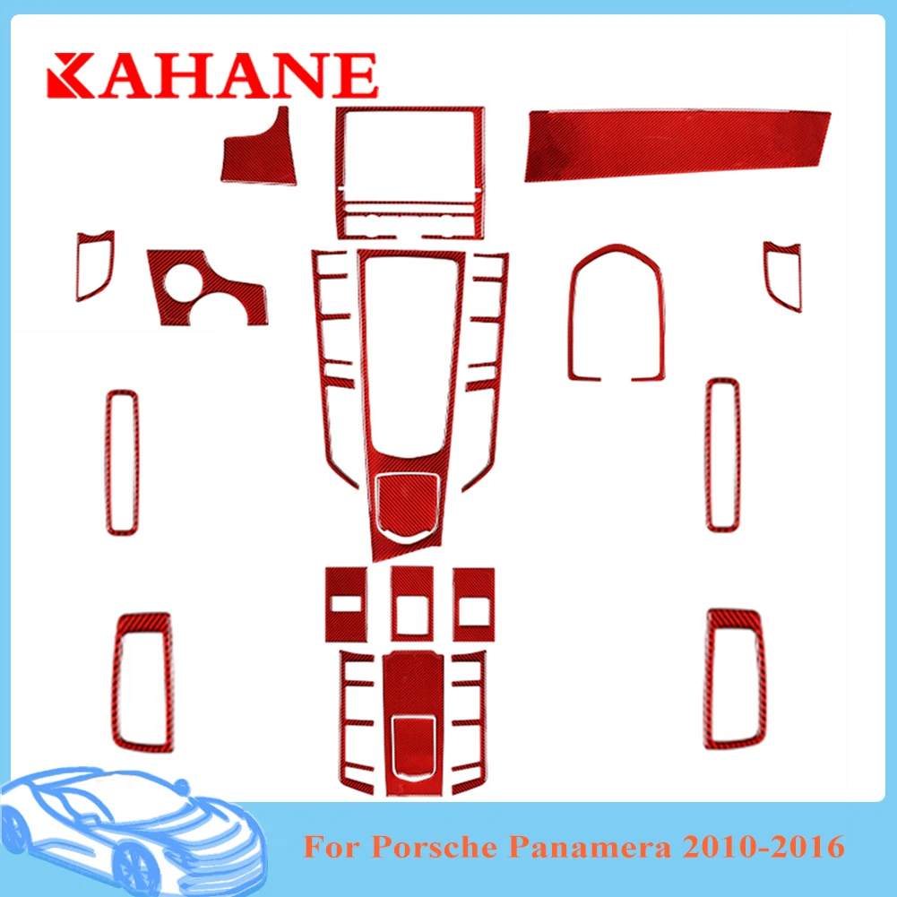 

Красные автомобильные наклейки из углеродного волокна для Porsche Panamera 2010 2011 2012 2013 2014 2015 2016, аксессуары для украшения, молдинги для интерьера