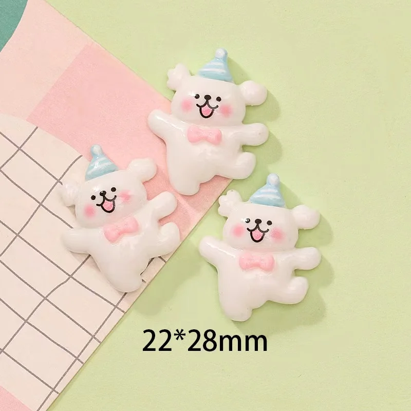 Cute Mini Little Cartoon puppy Flat Back Home Decor Parts Embellishments cartoon puppy decorations for Hair Bows Accessories 10Pcs