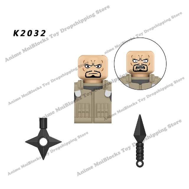 Naruto Sasuke Kakashi Akatsuki bricks Building Blocks Anime cartoon Mini Action Figures Heads Assembly Toys kids Birthday Gifts Light Green