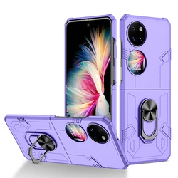 Premium Magnetic Ring Shockproof Armor Foldable Case for P50 Pocket (PURPLE)