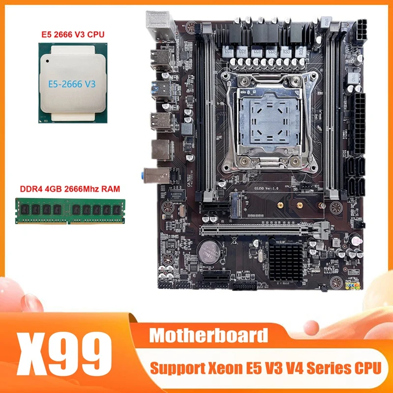 Hotx99 Motherboard Lga20113 Computer Motherboard Support Dual Channel Ddr4 Ram With E5 2666 V3