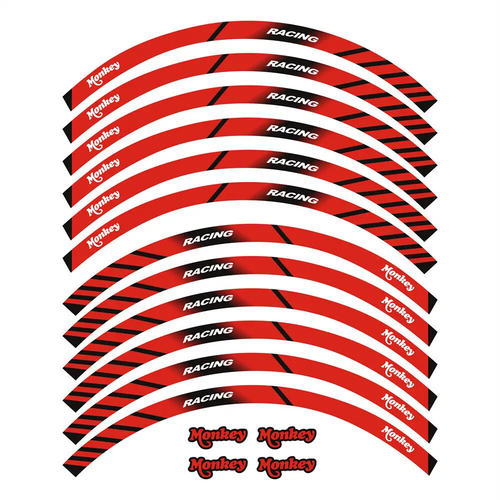 For Honda Monkey 125  Z125 M ABS 2019 2020 2021 2022 2023 2024 Accessories Stickers Wheel Hub Decals Rim Reflective Stripe Set