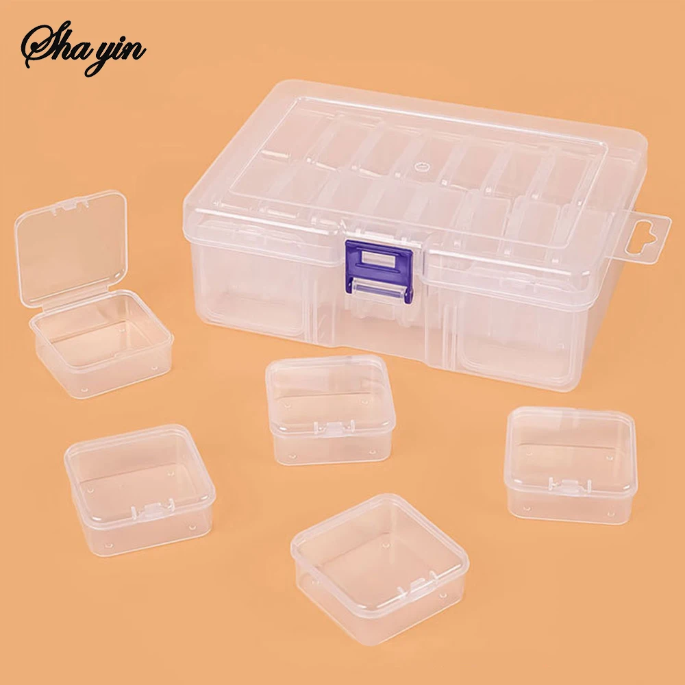 Plastic Storage Box Transparent With 12/14/15/20 Grids For Bead Sorting Jewelry Miscellaneous Items Organizer