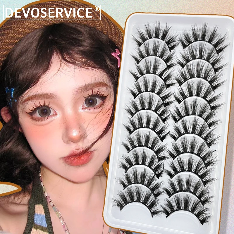 

DEVOSERVICE New 6/10Pairs 3D Dramatic Natural Long False Eyelashes Fluffy Thick Soft Lashes Makeup Eyelash Extension Maquiagem