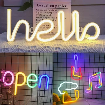 Insegna al neon a LED, insegna luminosa per decorazioni di festival, configurazione di feste, festival di birra e musica, miglioramento dell'atmosfera della stanza, USB/batt