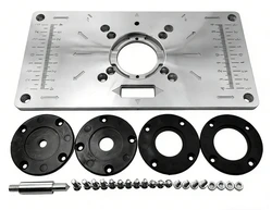 Aluminum Router Table Insert Plate for Woodworking Benches with Rings (Set A)