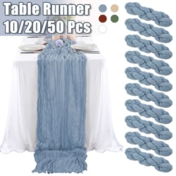 10/20/50Pcs Cheesecloth Table Runner 10Ft Gauze Table Runner Boho Wedding Tablecloth Dusty Blue for Bridal Shower Holiday Party
