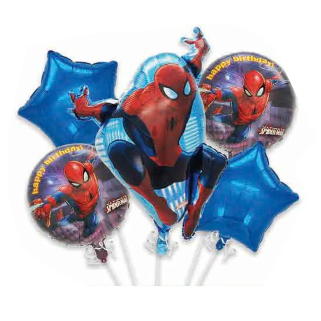 Kit Decorazioni Compleanno Spiderma 7 Anni | 96 Pezzi Con Palloncini, Stoviglie E Tovaglia | Tema Spider-Man Per Feste - Foto 5